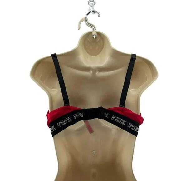 PINK Victoria's Secret Wear Everywhere Push Up Bra Red Logo Band 34DD - Picture 8 of 9